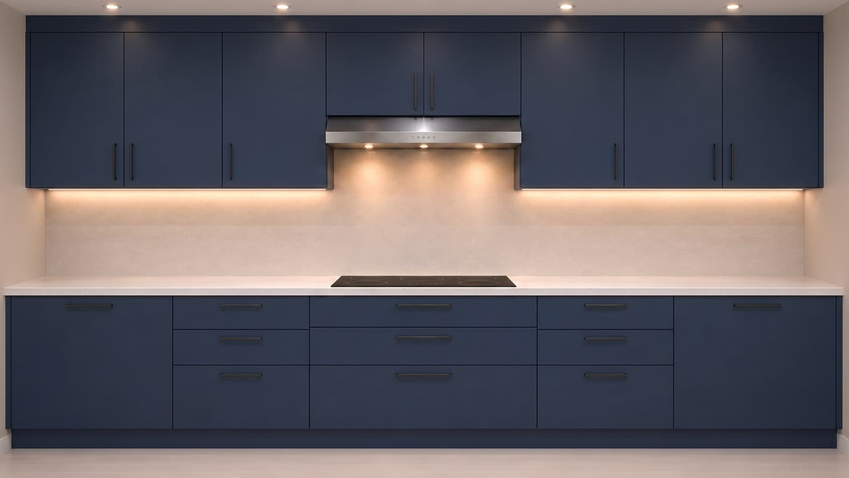 Cuisine relookée en Bleu Glaz